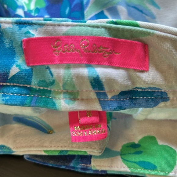 Lilly Pulitzer Buttercup Knit Short Sweet Pea Pink Tropics Floral Sz 8 - Picture 5 of 10